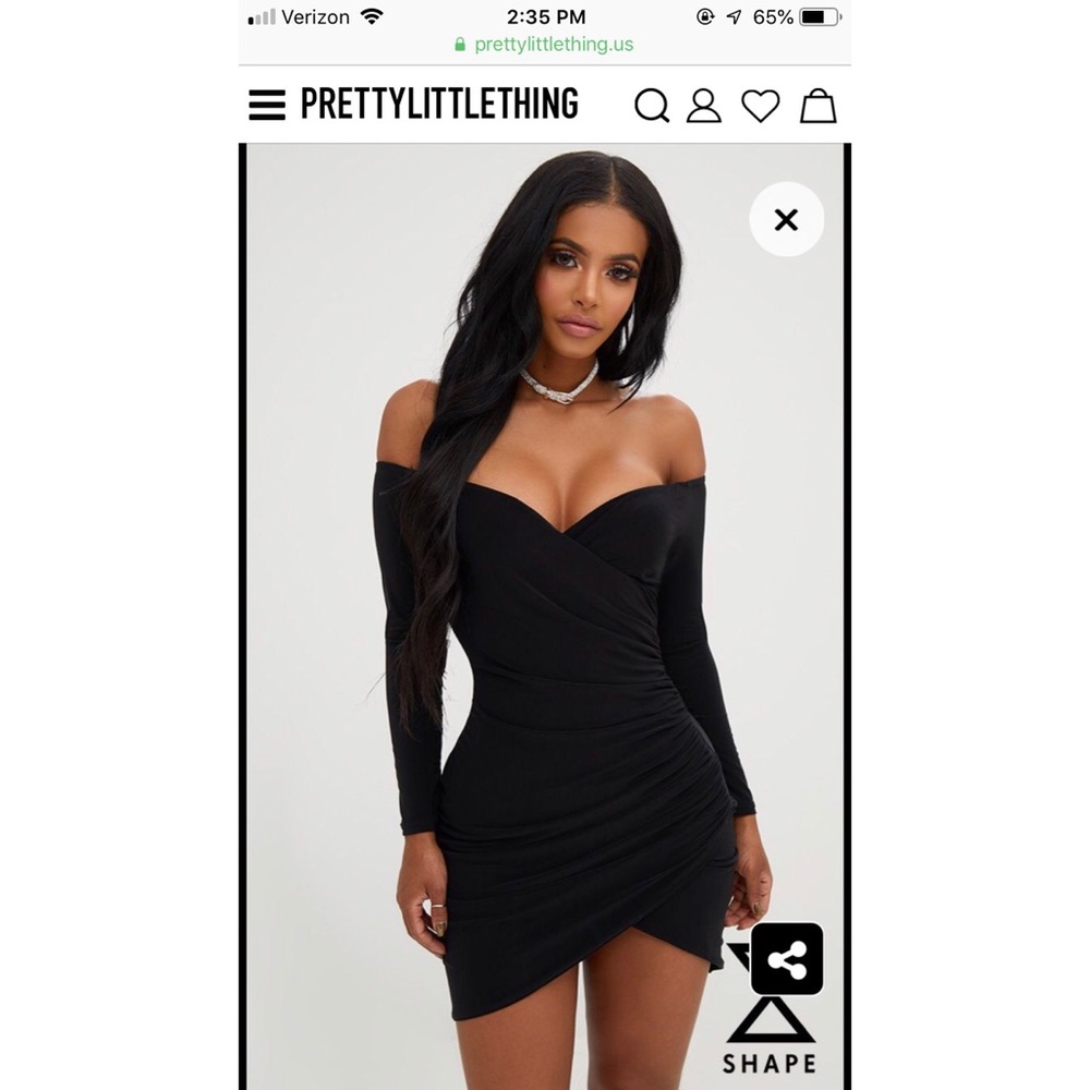 COPY - Black ruched bodycon mini dress